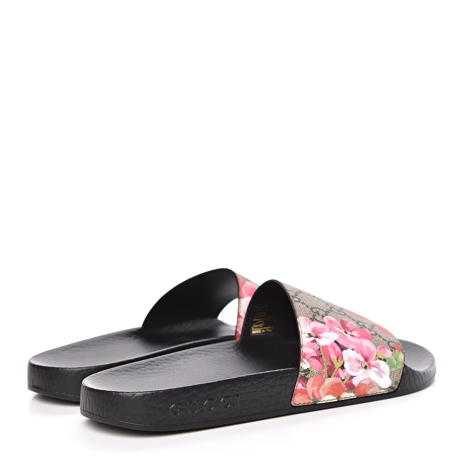 Gucci GG Supreme Monogram Blooms Slide Sandals 36 Beige Multicolor 4 of 9