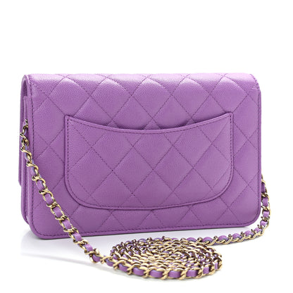 Chanel Caviar Quilted Wallet On Chain WOC Purple 3 of 12