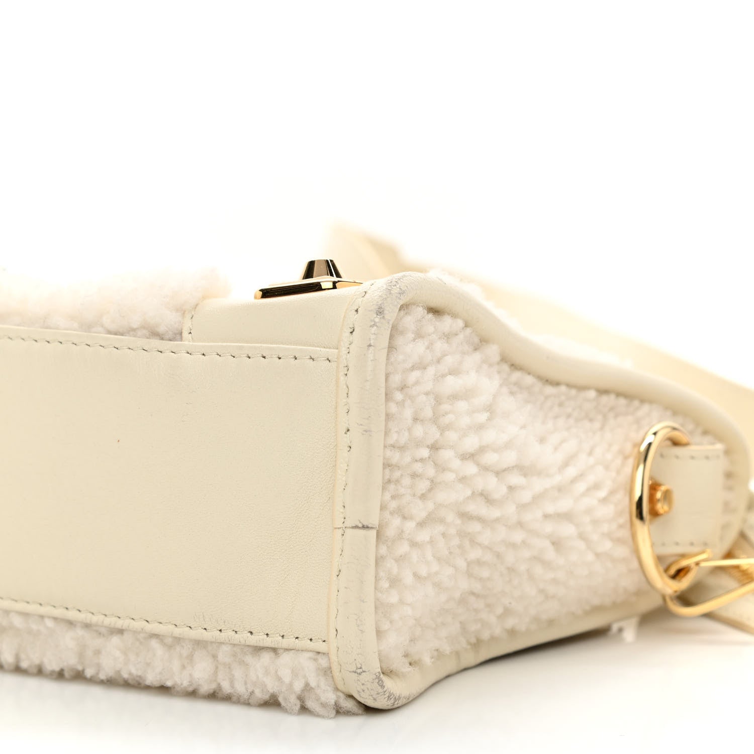 Balenciaga Shearling Nappa Gold Metallic Edge Hardware Mini City Cream 10 of 10
