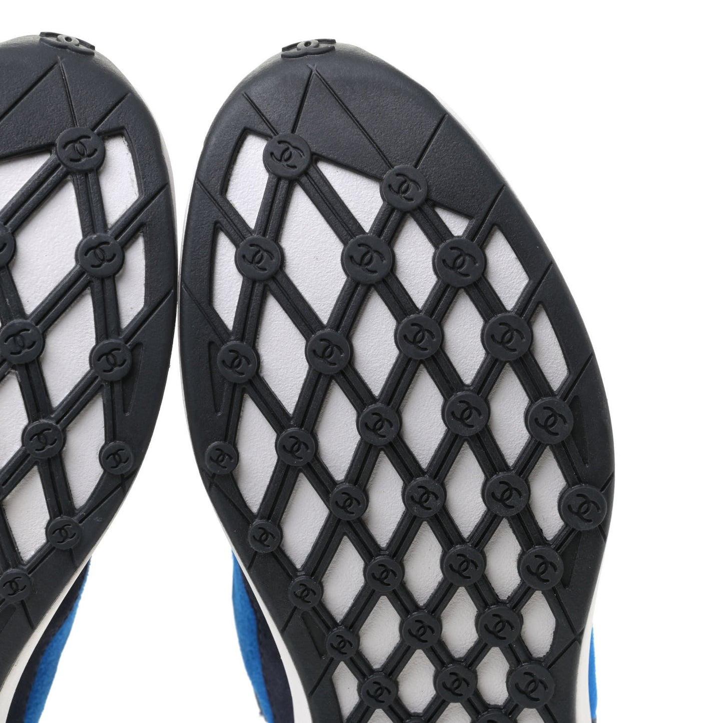 Suede Calfskin CC Sneakers 37 Blue Navy Dark Navy