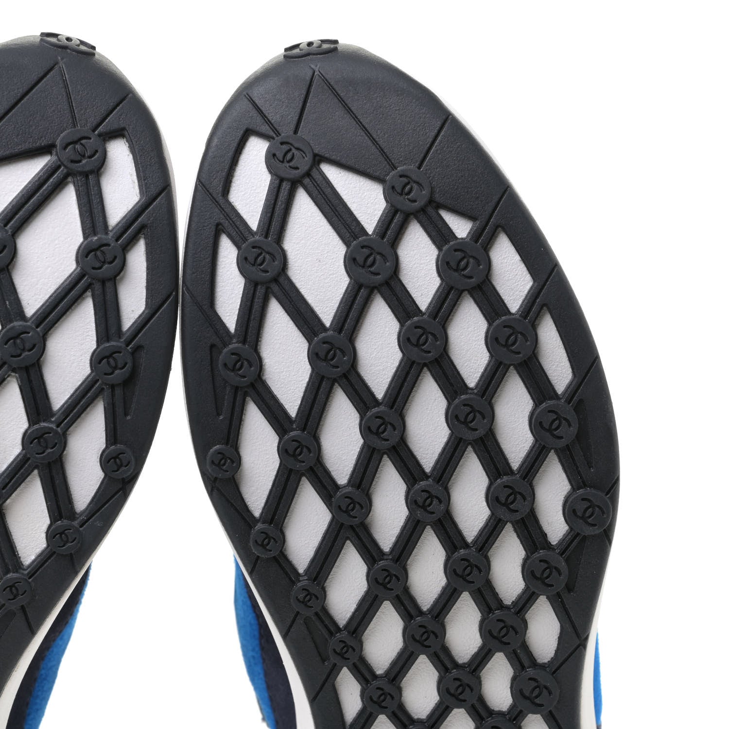 Chanel Suede Calfskin CC Sneakers 37 Blue Navy Dark Navy 8 of 12