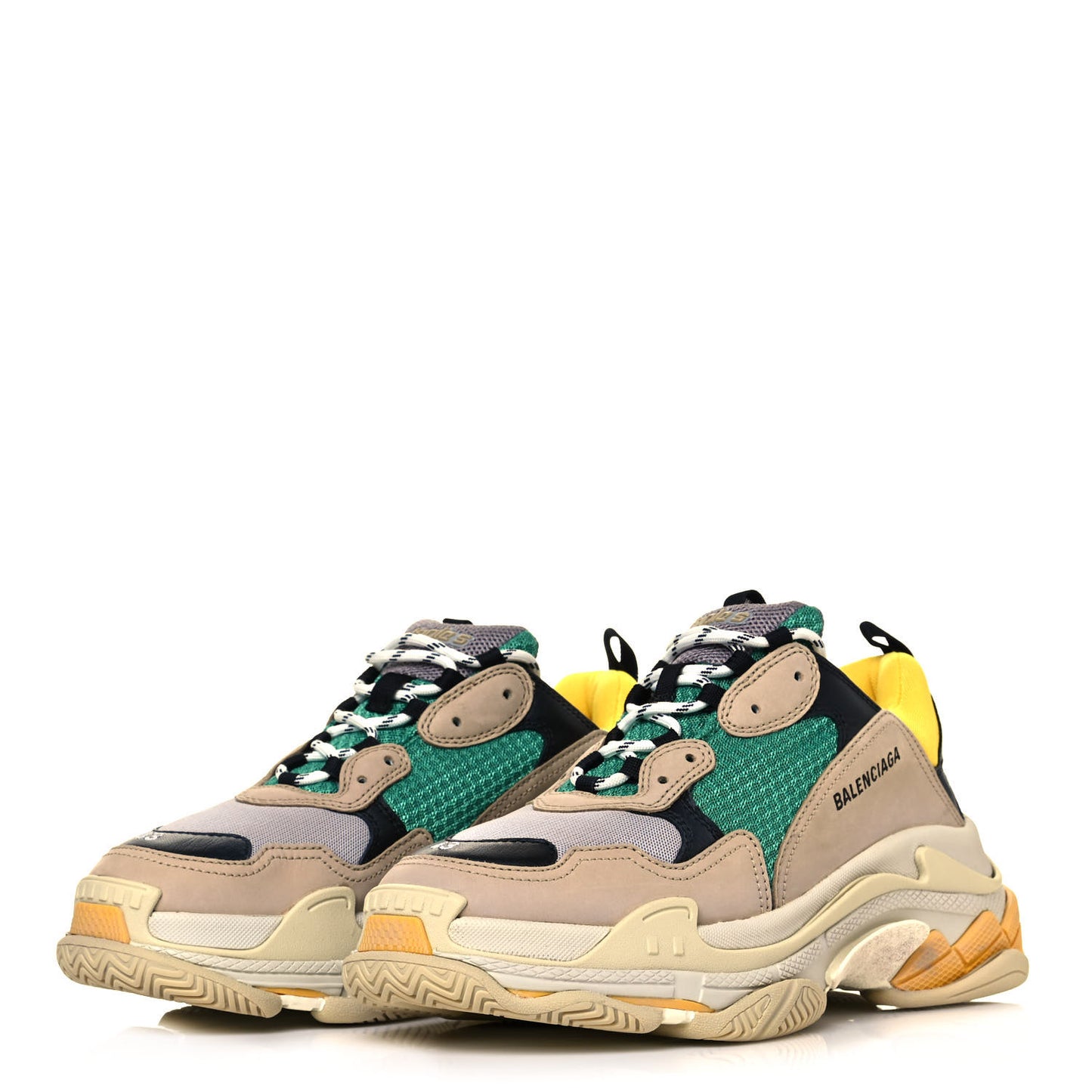 Fabric Mesh Mens Triple S Sneakers 43 Jaune Beige Vert Black Gris