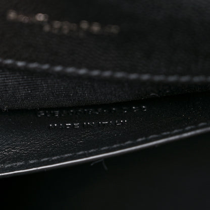 Saint Laurent Grain De Poudre Textured Mixed Matelasse Triquilt Medium Monogram Satchel Black 8 of 13