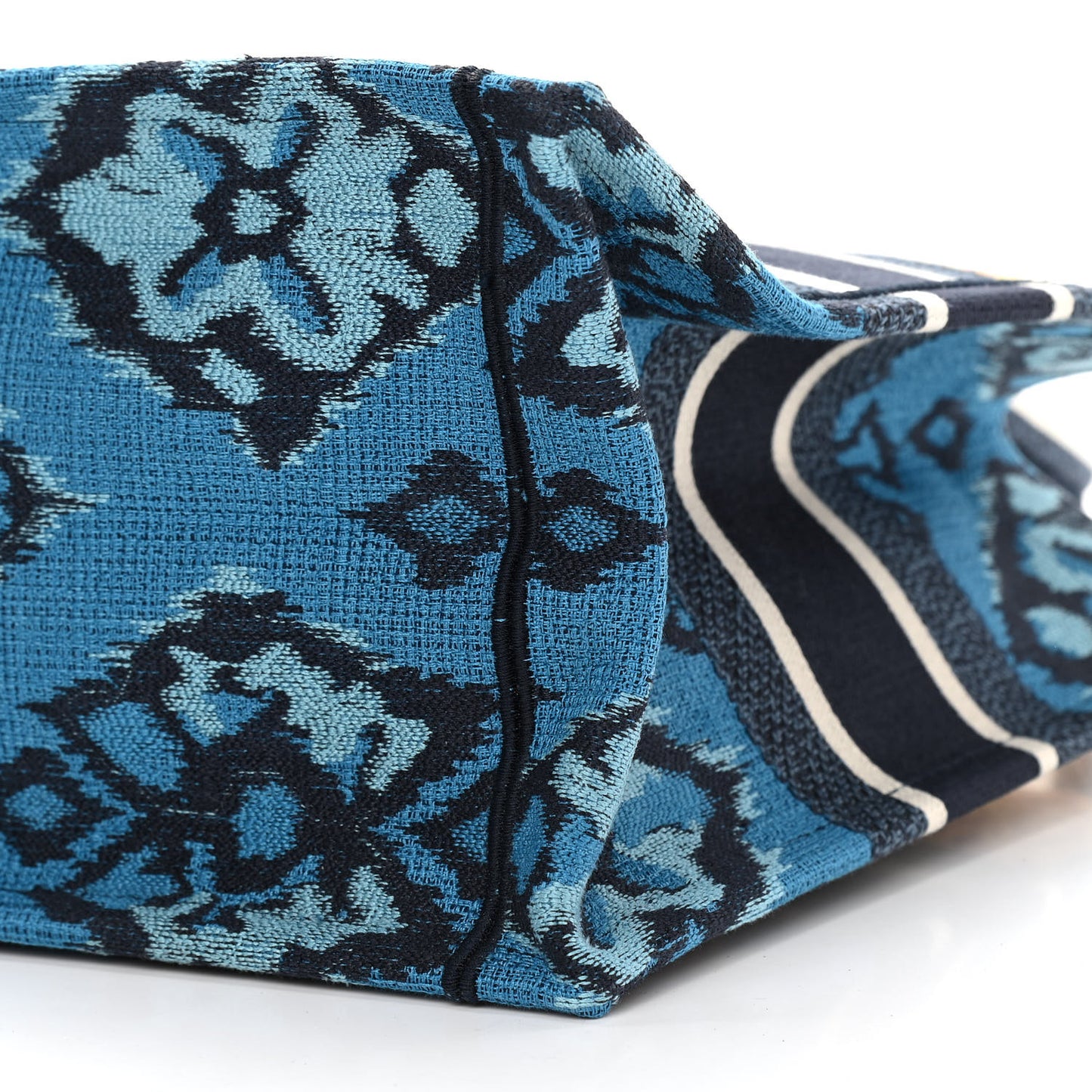 Canvas Embroidered Paisley Medium Book Tote Blue Multicolor