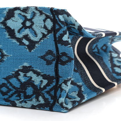 Christian Dior Canvas Embroidered Paisley Medium Book Tote Blue Multicolor 10 of 10