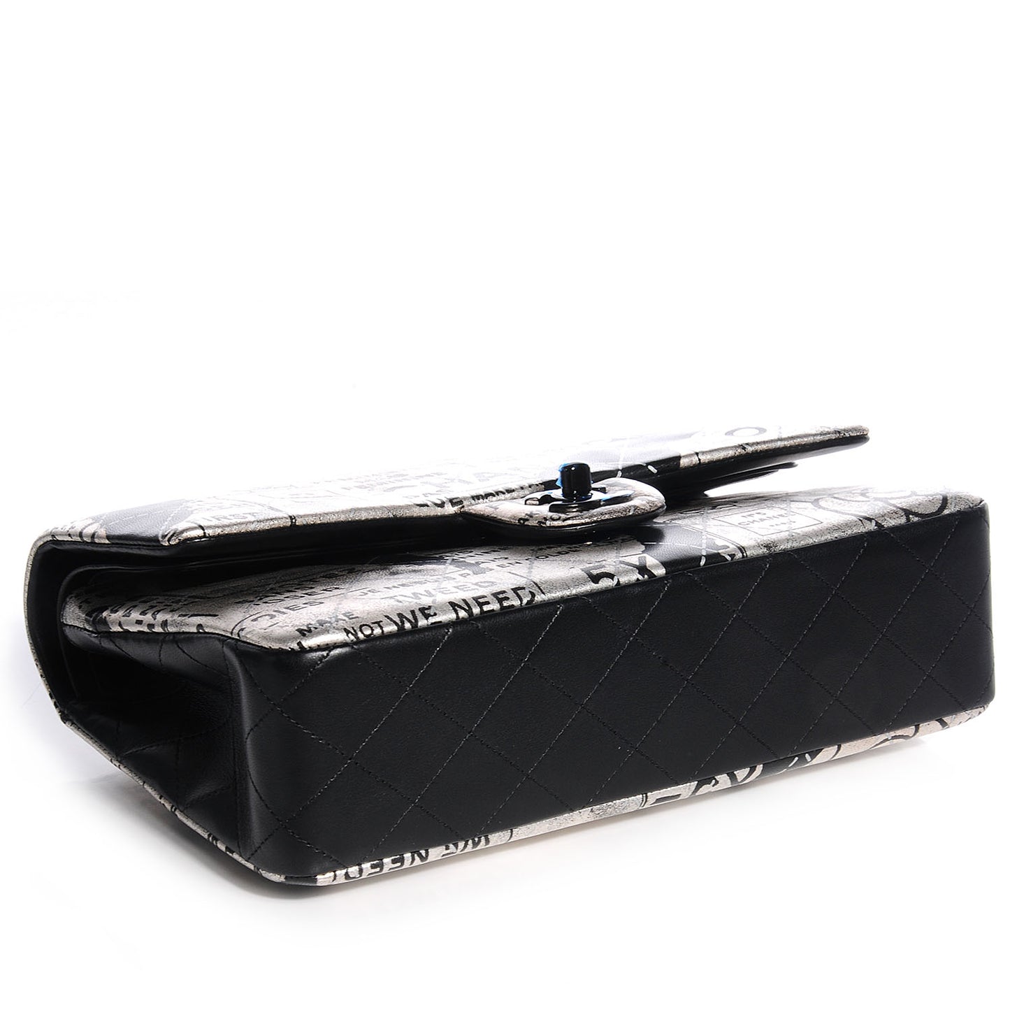 Lambskin Hand Painted Medium Double Flap Black