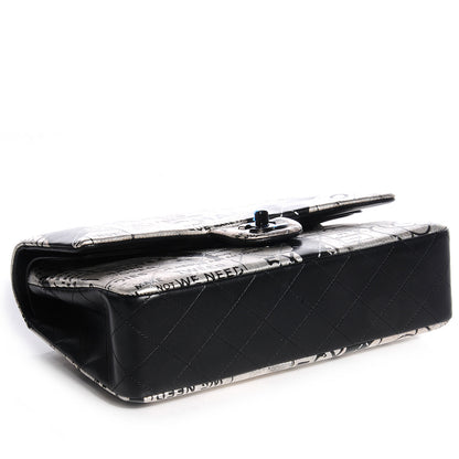 Chanel Lambskin Hand Painted Medium Double Flap Black 4 of 8