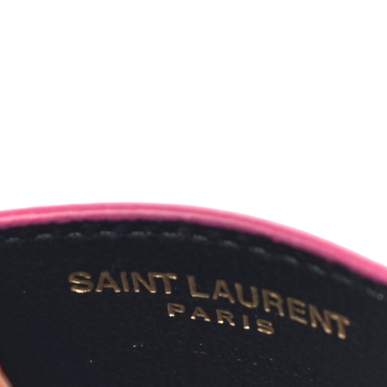 Saint Laurent Grain De Poudre Matelasse Chevron Monogram Credit Card Case Fresh Fuxia 6 of 10