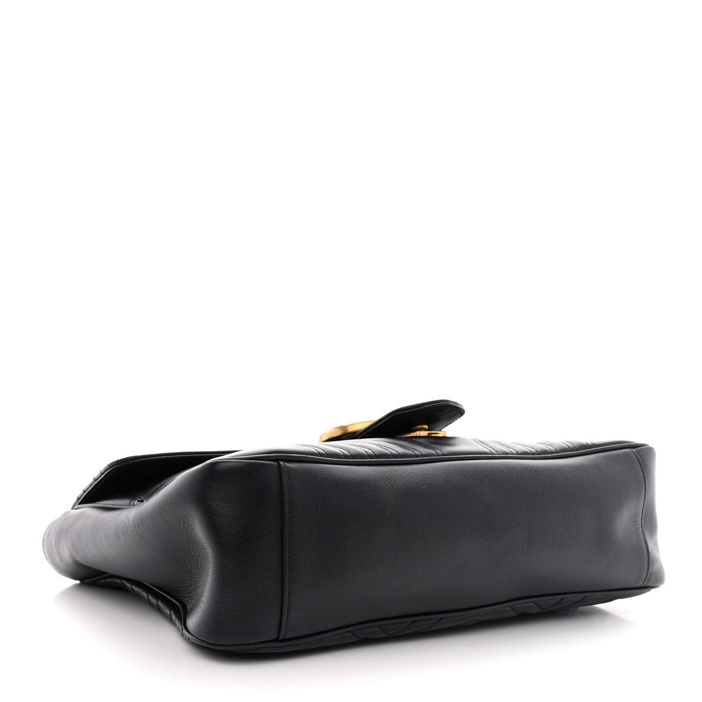 Calfskin Matelasse Large GG Marmont Shoulder Bag Black