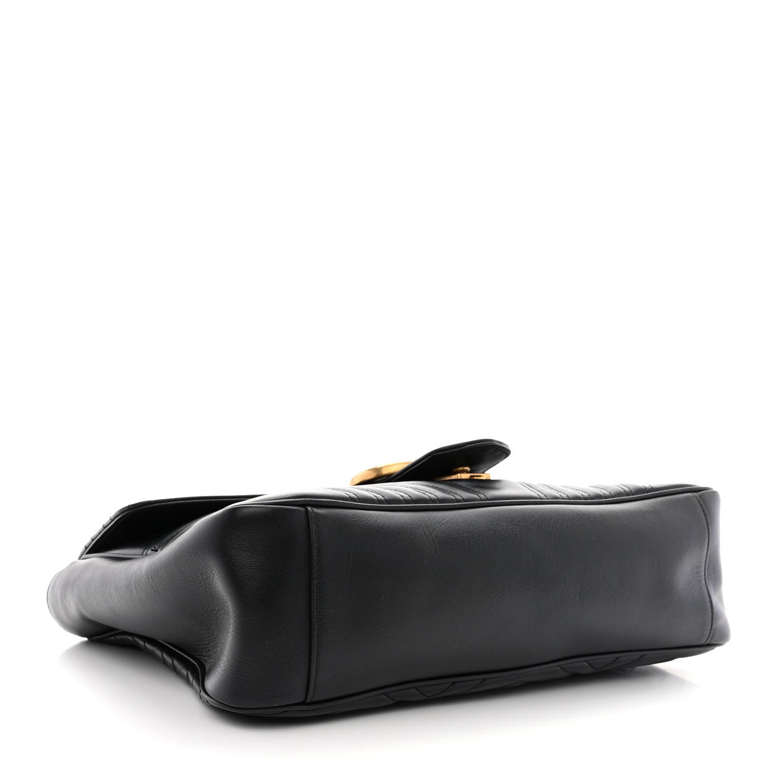 Gucci Calfskin Matelasse Large GG Marmont Shoulder Bag Black 4 of 12