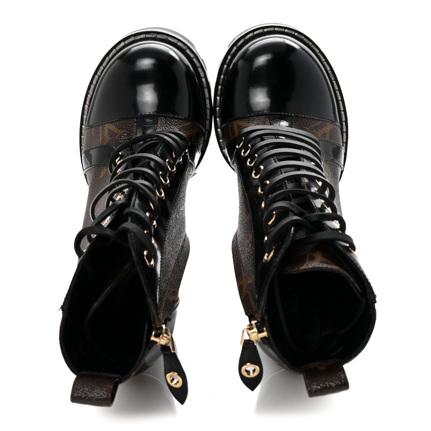 Louis Vuitton Patent Calfskin Monogram Star Trail Ankle Boots 35 Black 2 of 8