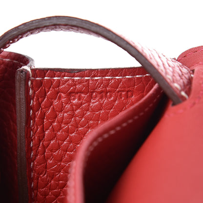 Hermes Taurillon Clemence Halzan 31 GM Rouge Casaque 8 of 10
