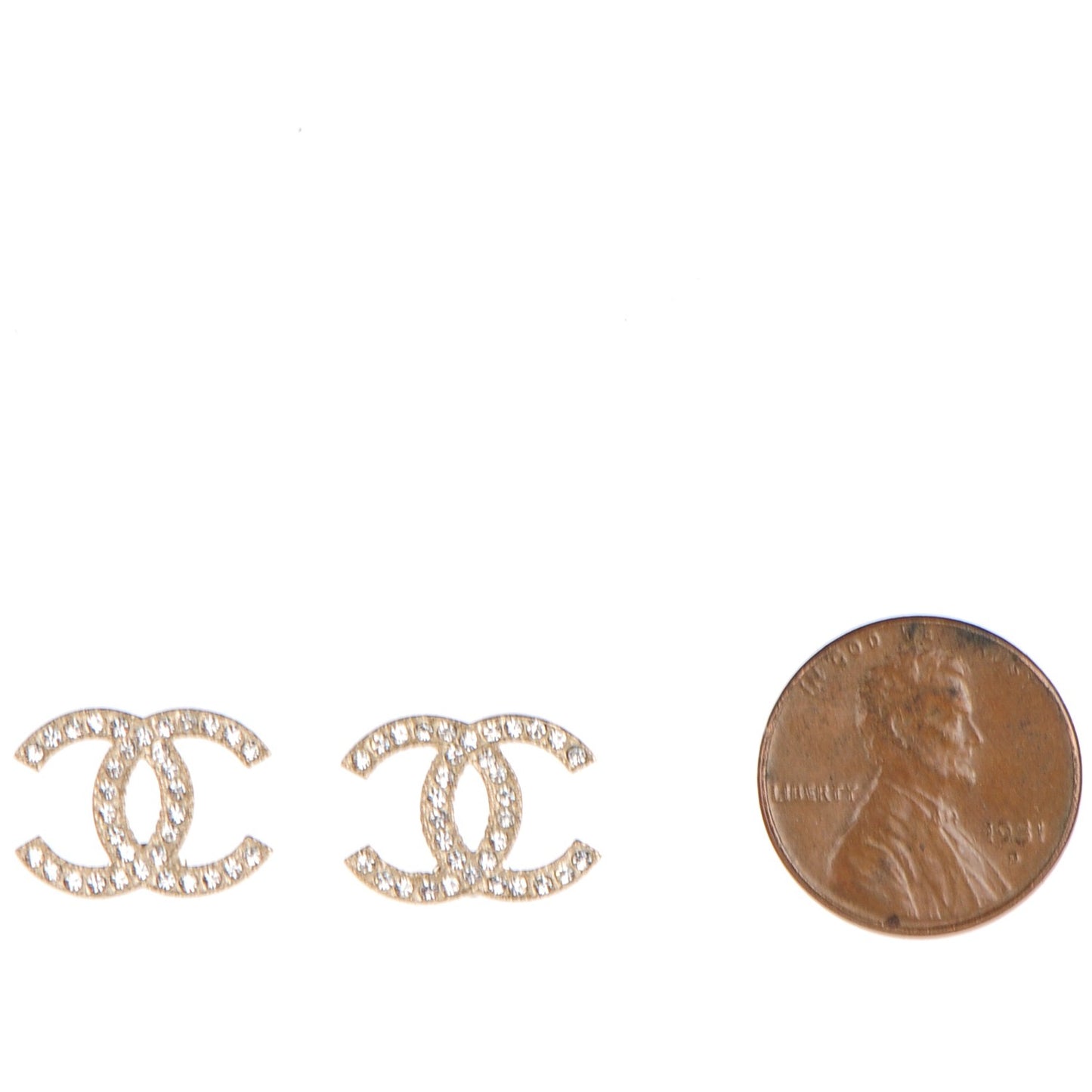 Crystal CC Earrings Gold