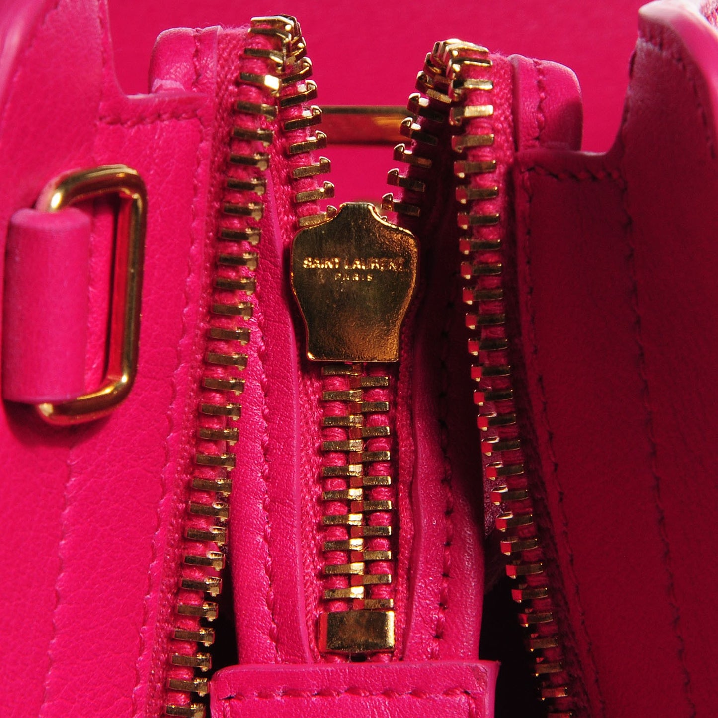 Calfskin Small Monogram Cabas Lipstick Fuchsia