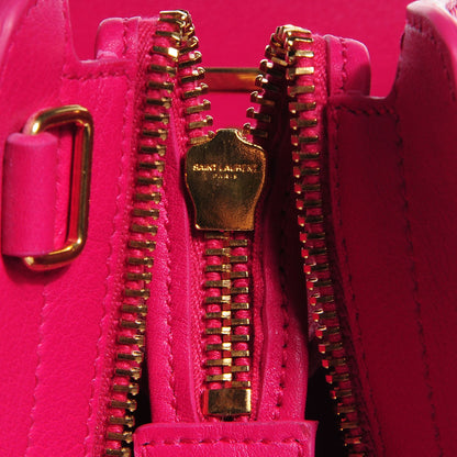 Saint Laurent Calfskin Small Monogram Cabas Lipstick Fuchsia 10 of 10