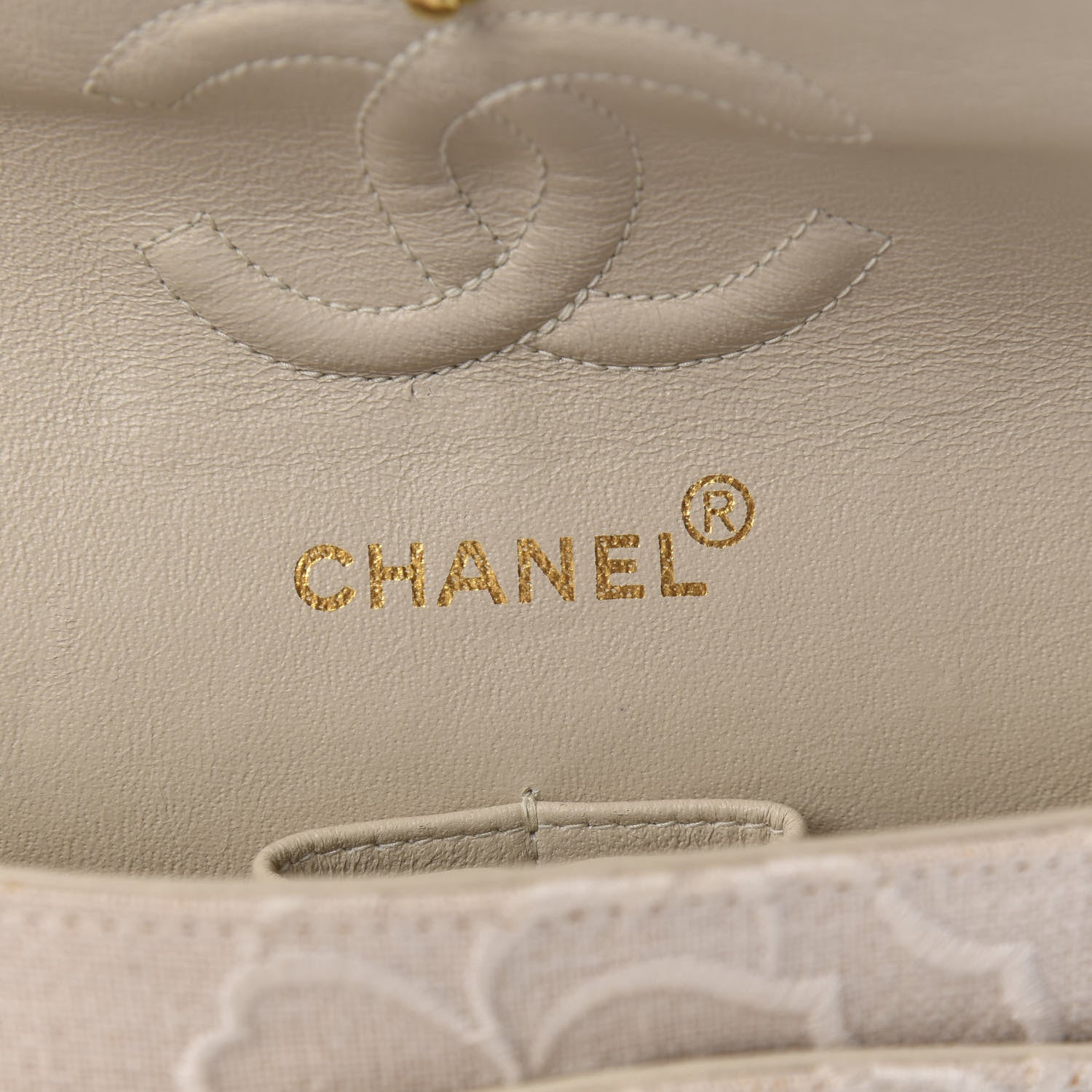 Chanel Canvas Camellia Small Double Flap Ivory 8 of 13