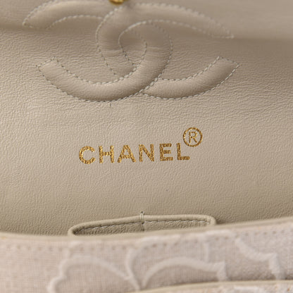Chanel Canvas Camellia Small Double Flap Ivory 8 of 13