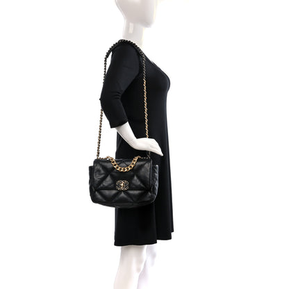 Chanel Lambskin Quilted Medium Chanel 19 Flap Black 2 of 12