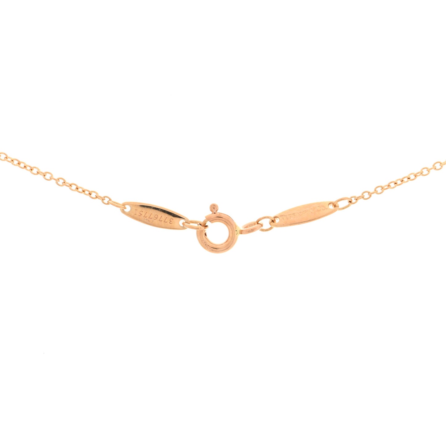 18K Rose Gold Diamond .25ct Elsa Peretti Diamonds by the Yard Pendant Necklace