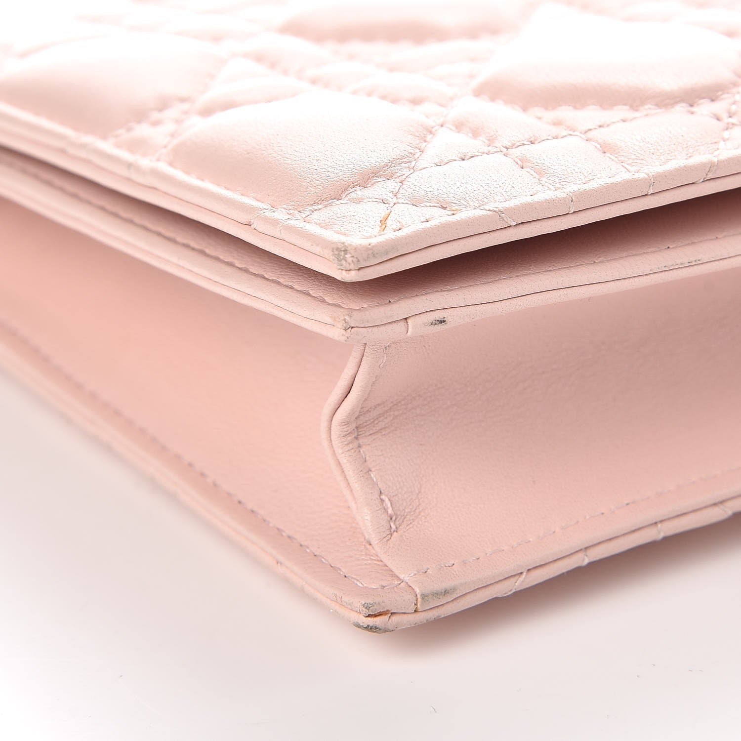 Christian Dior Lambskin Cannage Lady Dior Convertible Clutch Pink 8 of 9