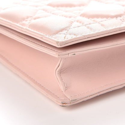 Christian Dior Lambskin Cannage Lady Dior Convertible Clutch Pink 8 of 9