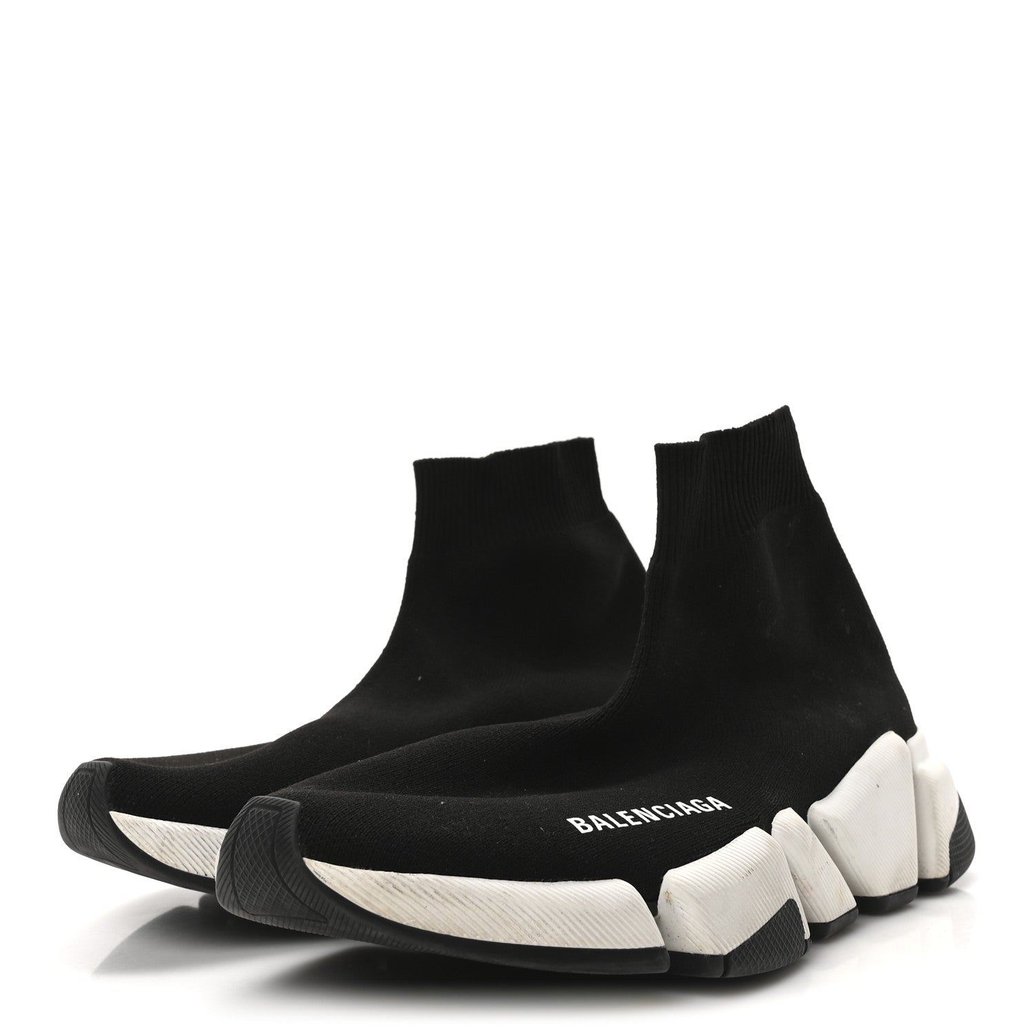 Balenciaga Technical 3D Recycled Knit Bi-Color Sole Womens Speed 2.0 Sneakers 35 Black White 7 of 16