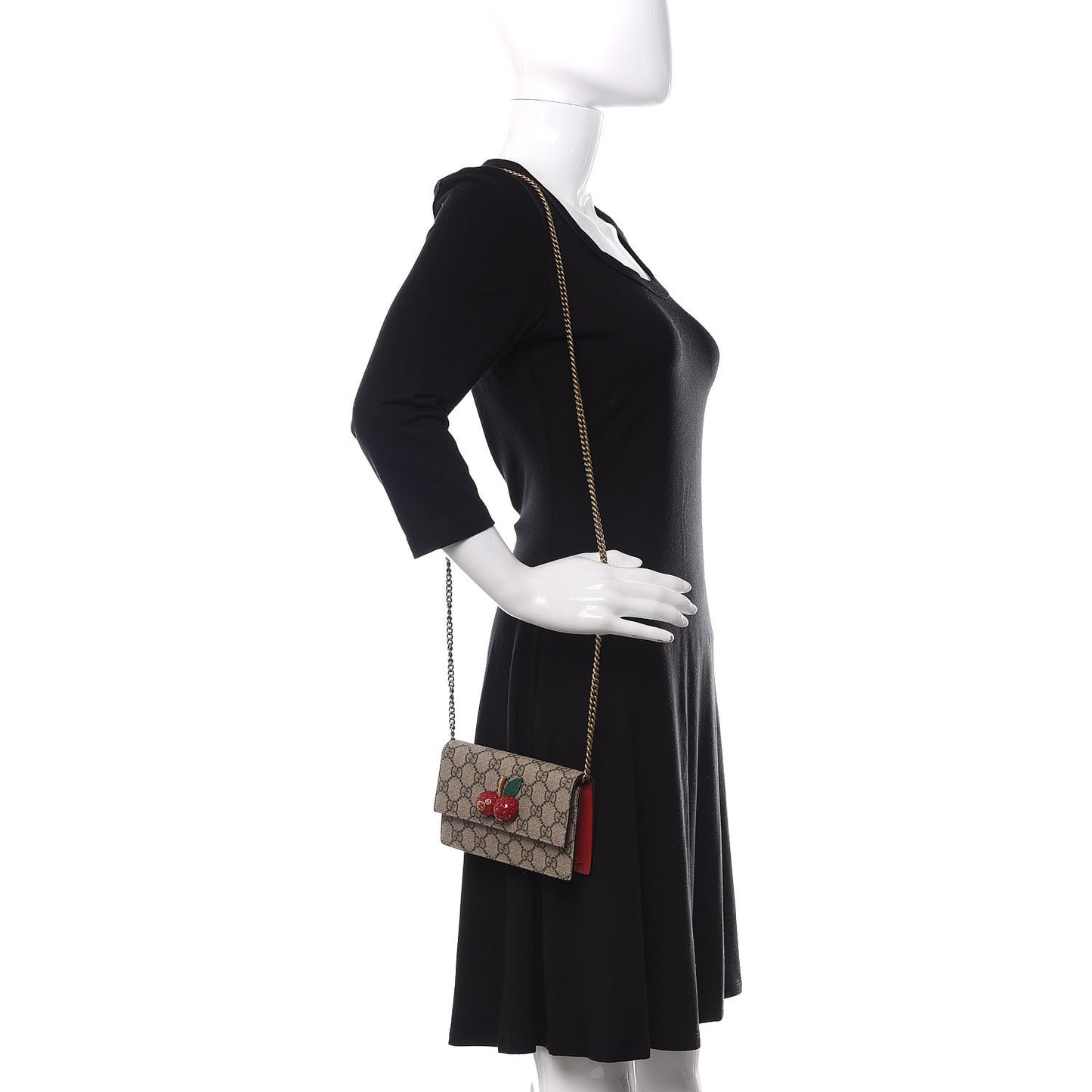 GG Supreme Monogram Mini Cherry Chain Bag