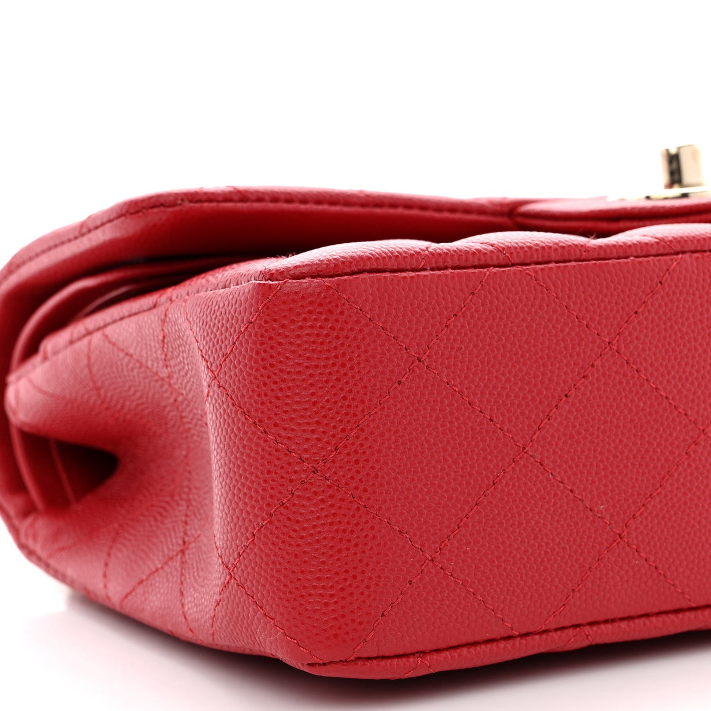 Caviar Quilted Small Double Flap Red