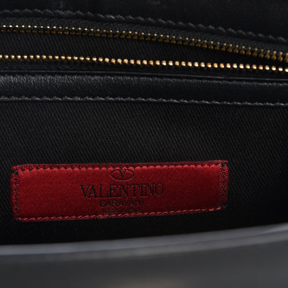 Valentino Garavani Vitello Medium Rockstud Flap Saddle Bag Black 6 of 7
