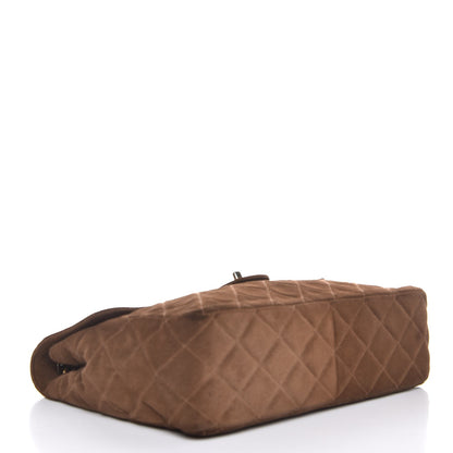 Chanel Suede Quilted Jumbo Single Flap Brown 4 of 9