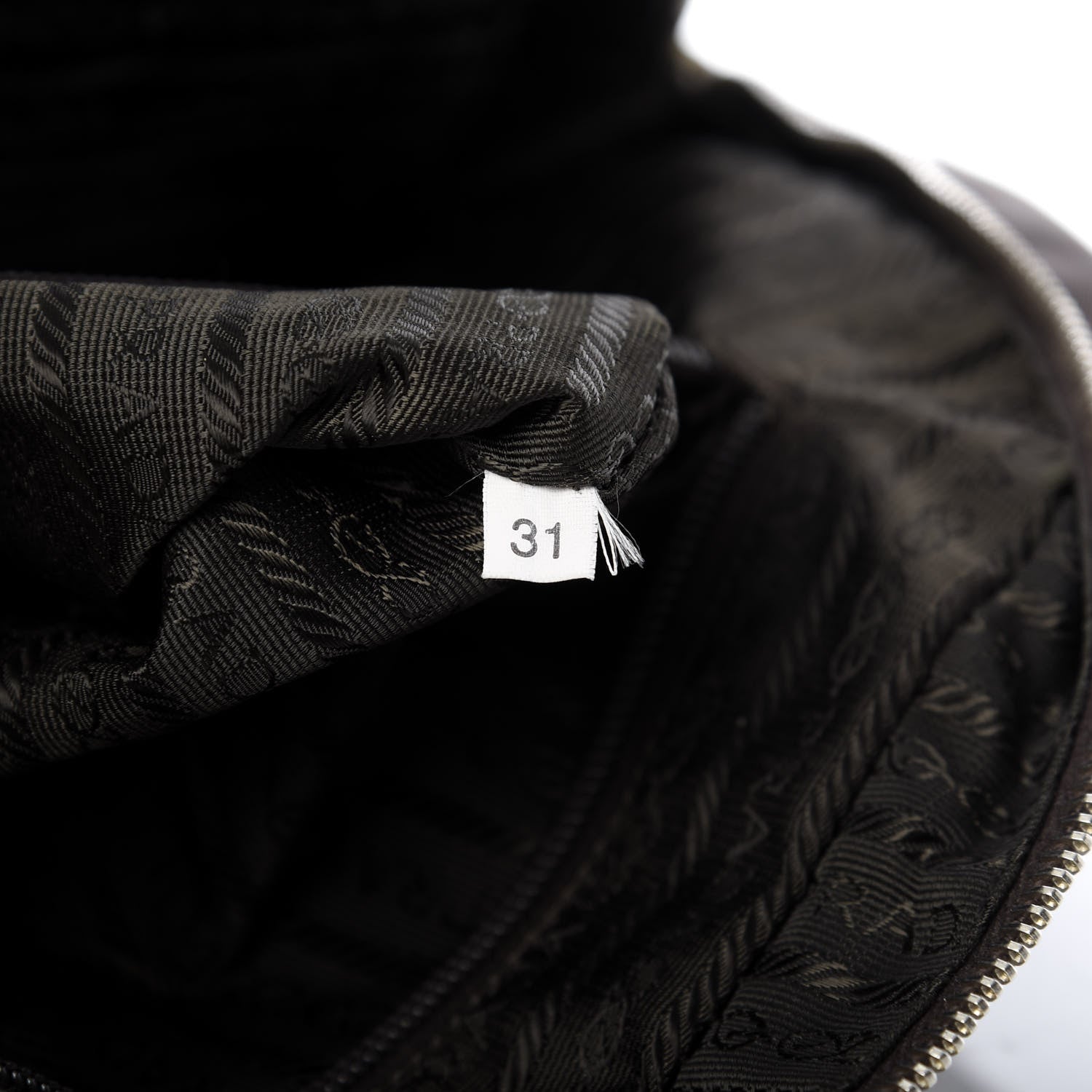 Prada Tessuto Nylon Calfskin Lizard Embossed Tote Ebano 9 of 9