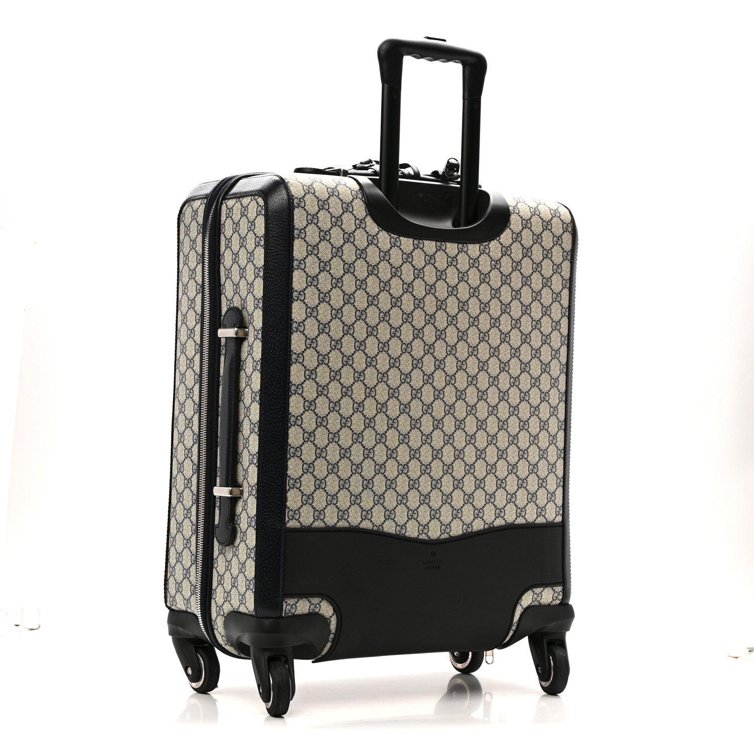 Gucci GG Supreme Monogram Textured Dollar Calfskin Web Savoy Cabin Plus Trolley Beige Blue 2 of 14