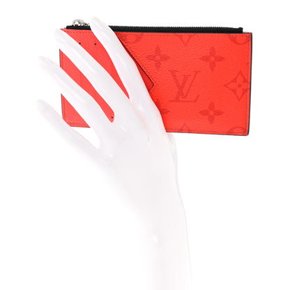 Louis Vuitton Taigarama Coin Card Holder Fire Red 2 of 6