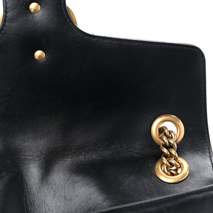 Gucci Calfskin Matelasse Small GG Marmont Shoulder Bag Black 12 of 13
