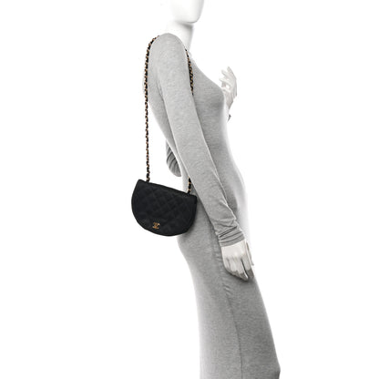 Chanel Satin Quilted Half Moon Flap Black 2 of 16
