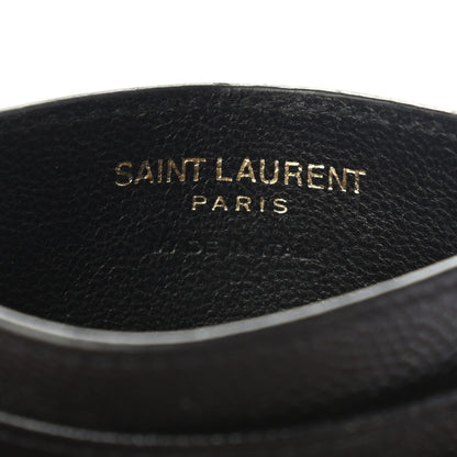 Saint Laurent Grain De Poudre Matelasse Chevron Monogram Credit Card Case Black 6 of 8