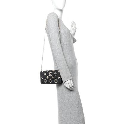Louis Vuitton Empreinte Monogram Giant Felicie Pochette Black Beige 2 of 11