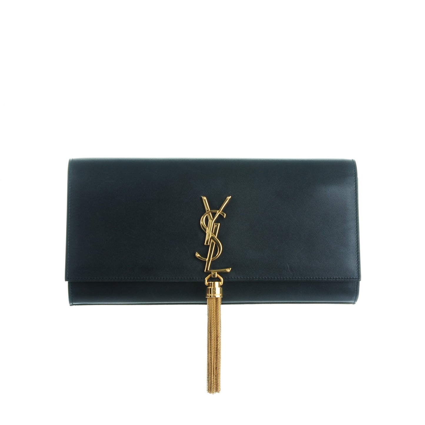 Calfskin Classic Monogram Tassel Clutch Black