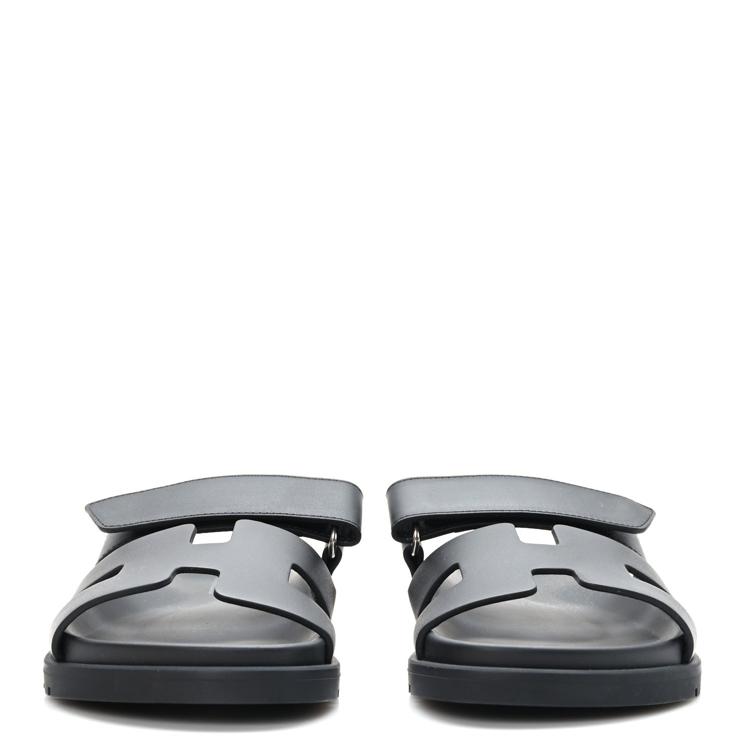 Hermes Calfskin Womens Chypre Sandals 35 Black 2 of 9
