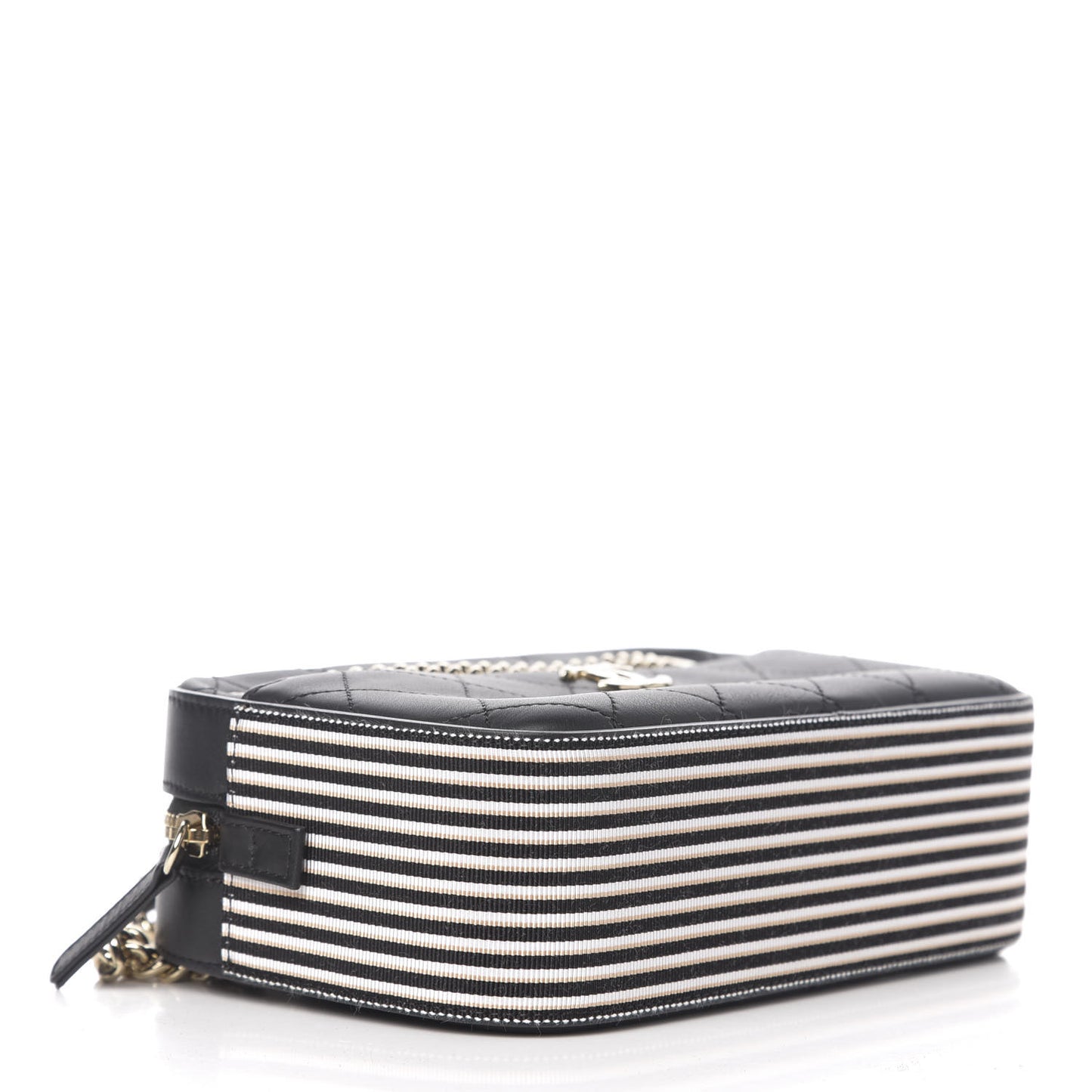 Calfskin Stitched Button Up Camera Case Black