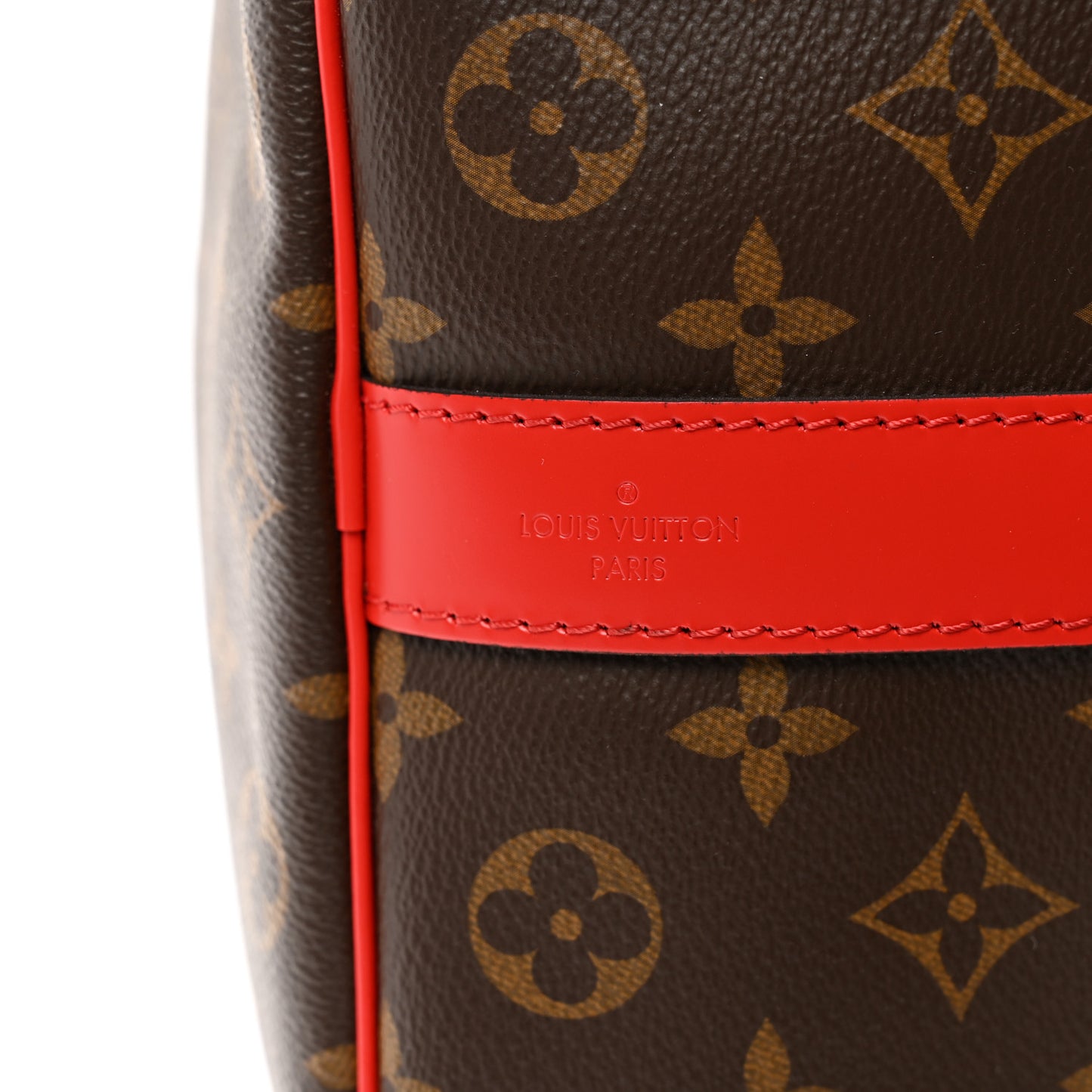 Calfskin Monogram Keepall Bandouliere 50 Coquelicot