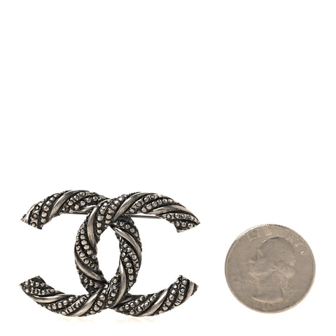 Ruthenium Twisted CC Brooch