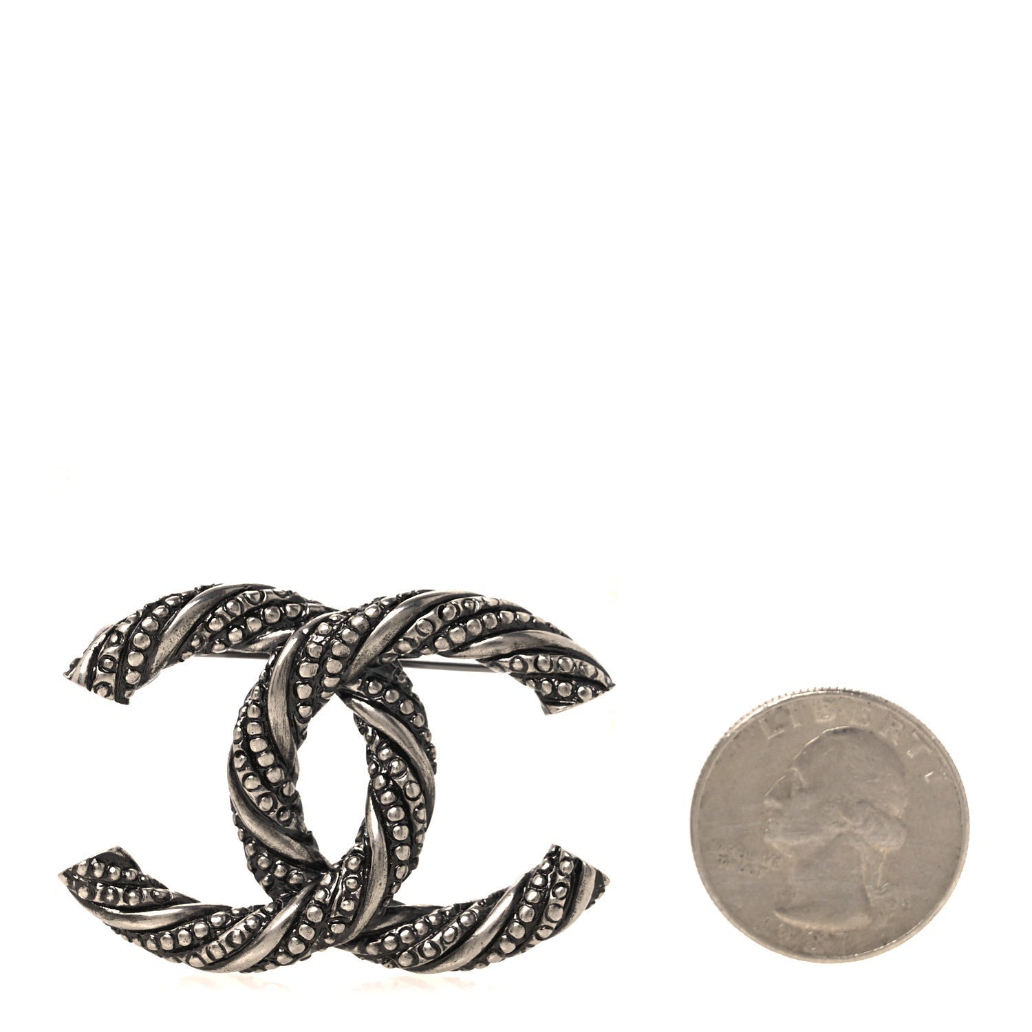 Chanel Ruthenium Twisted CC Brooch 2 of 4