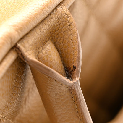 Chanel Caviar Quilted Large Bowler Bag Beige 14 of 21
