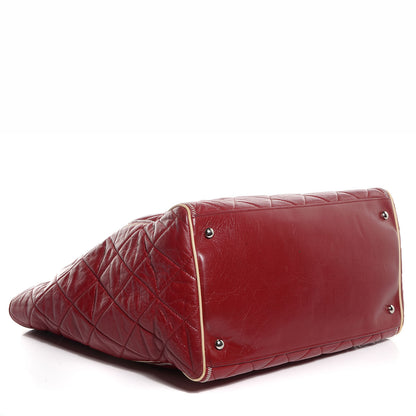 Chanel Lambskin Quilted North South Large Tote Red 4 of 8
