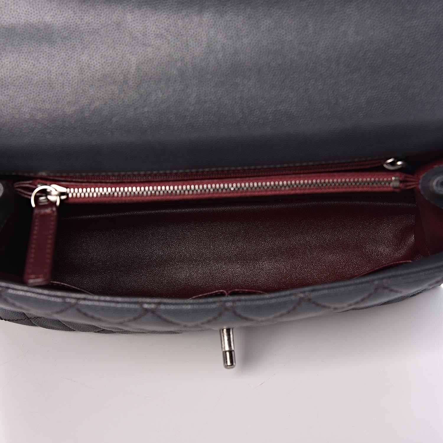Chanel Caviar Lizard Quilted Small Coco Handle Flap Dark Grey 5 of 11
