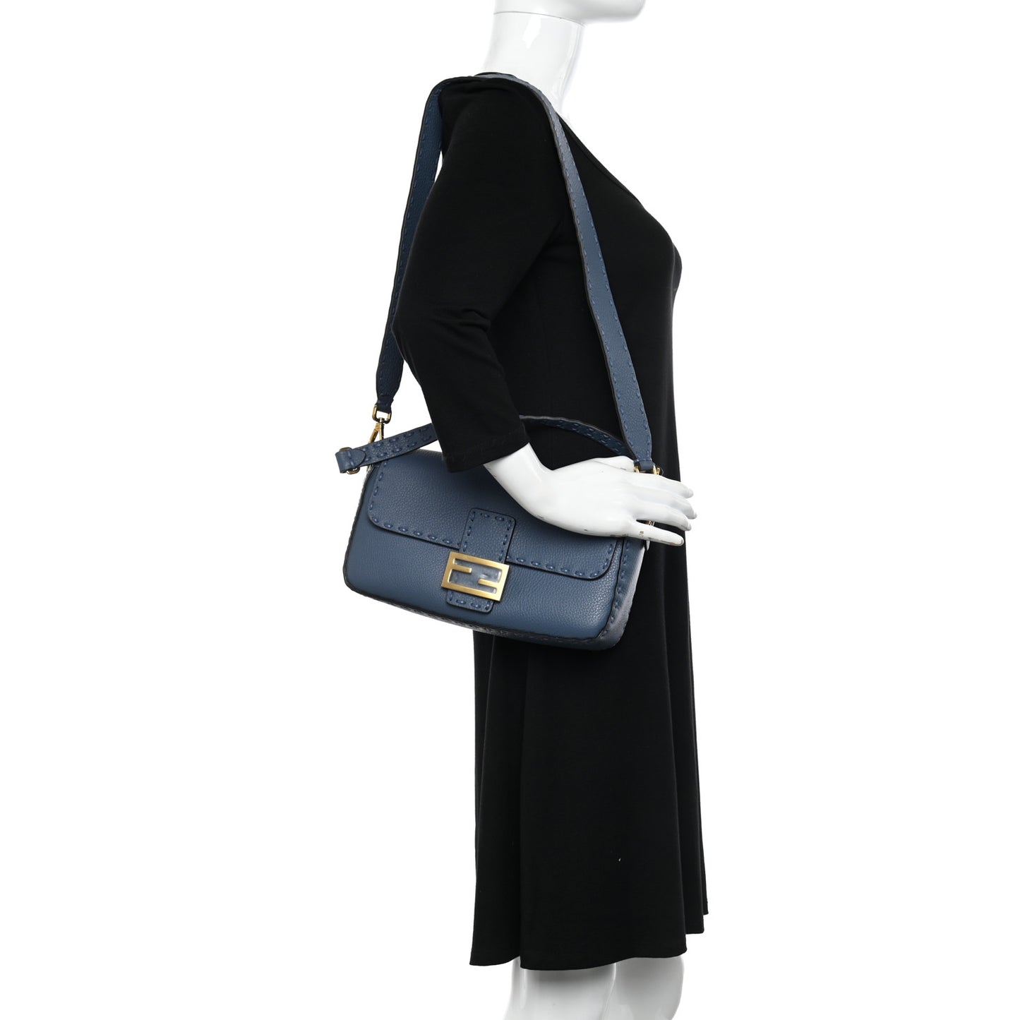 Cuoio Roma Sellerissima Nappa Sintetica Tape Stitch Baguette Mirto