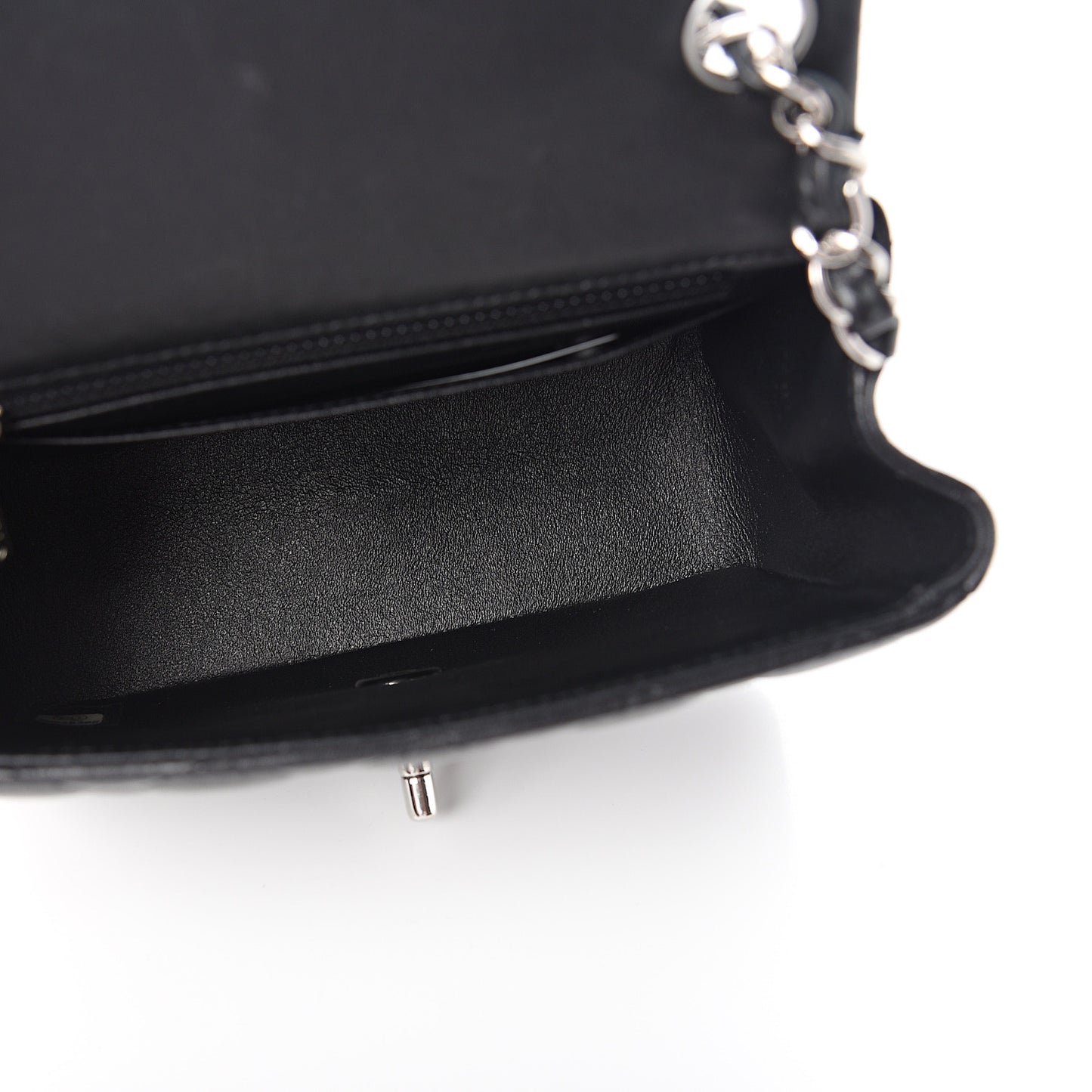 Lambskin Quilted Mini Square Flap Black