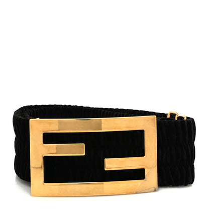 Fendi Velvet Maxi FF Stretch Belt 85 Black 1 of 4