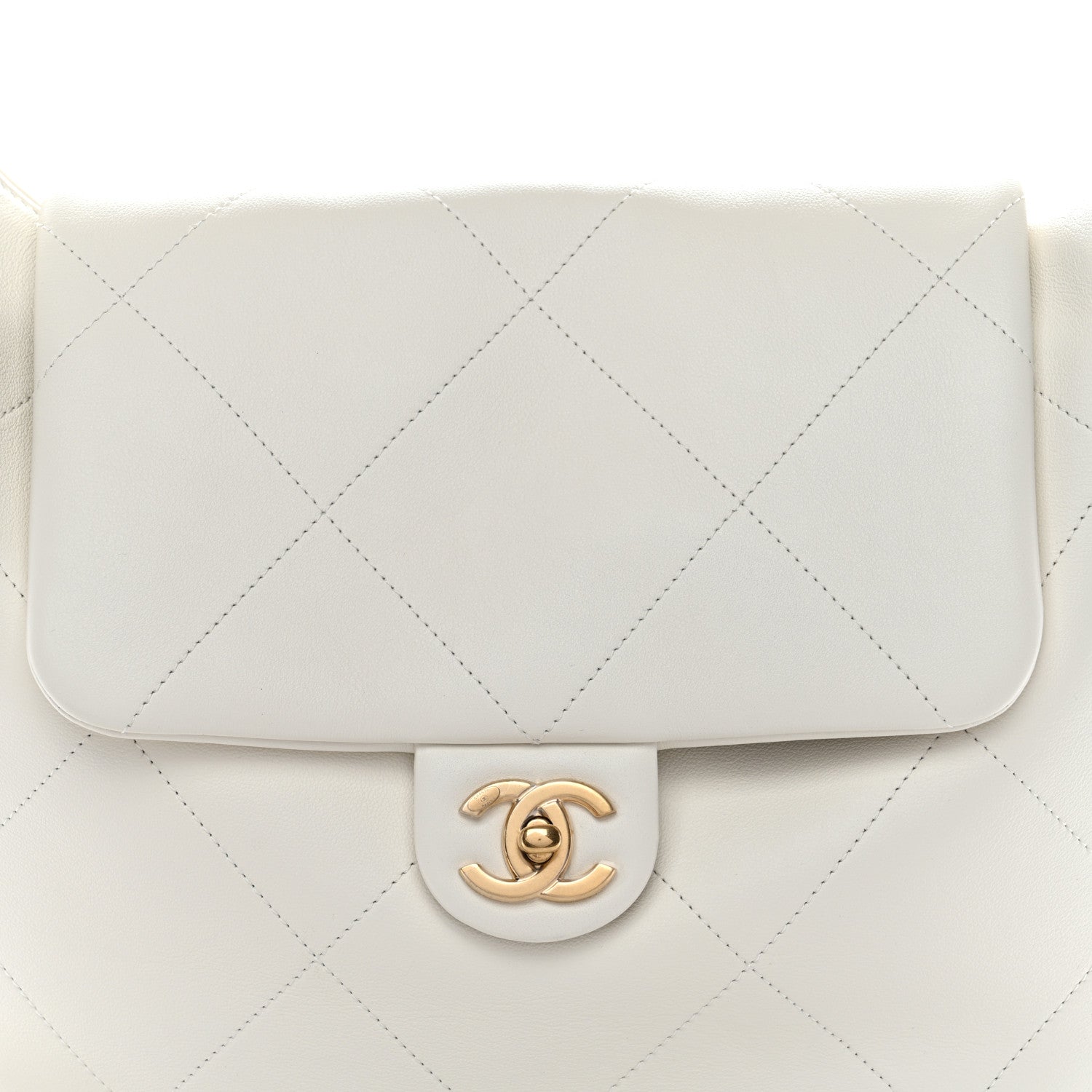 Chanel Calfskin Quilted Small Maxi Chain Hobo White 8 of 10